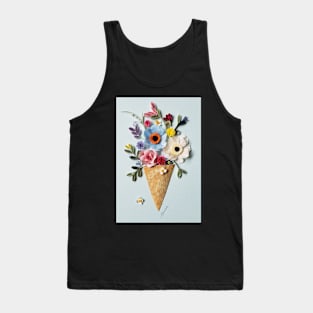 Printed Paper Quilling art. Botanical flower art. flower cone art Tank Top